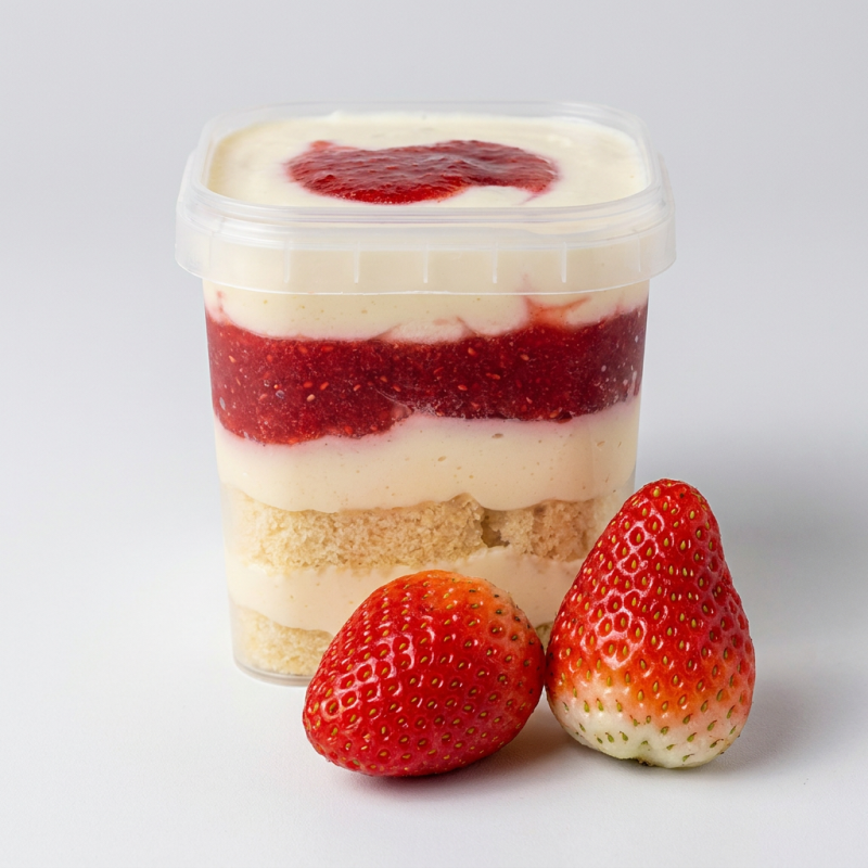 Deleite-se com o nosso Bolo de Baunilha, que se destaca pela sua textura molhadinha e encantadora. A suavidade da nossa Mousse de Ninho, combinada com a geleia de Morango, confere um sabor sem igual a este prato.
Refrigerado: 7 dias sob refrigeração.
Serve 1 Pessoa.