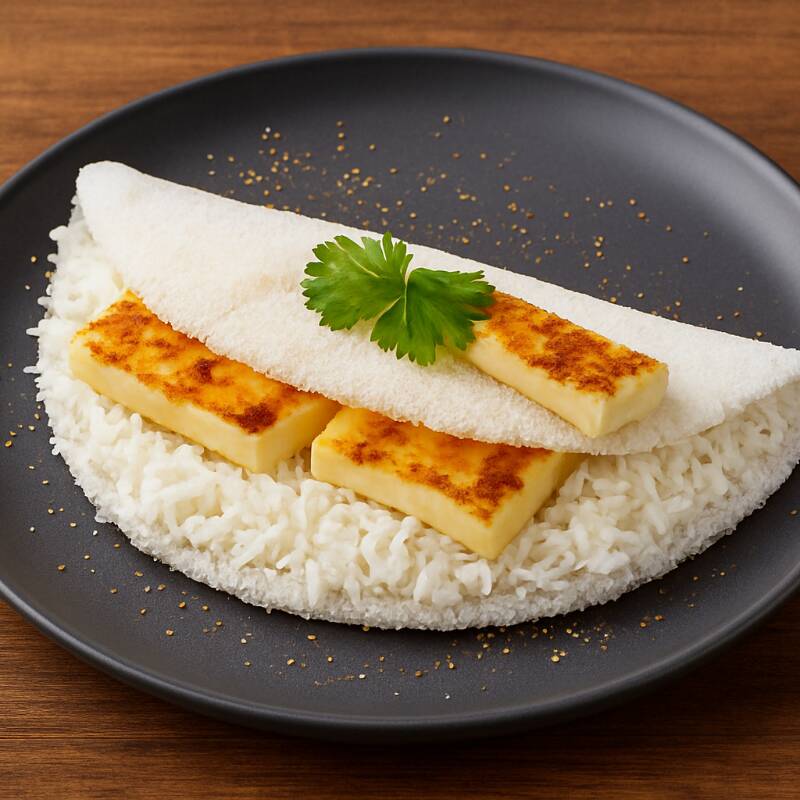 Coco Ralado com Queijo Coalho.