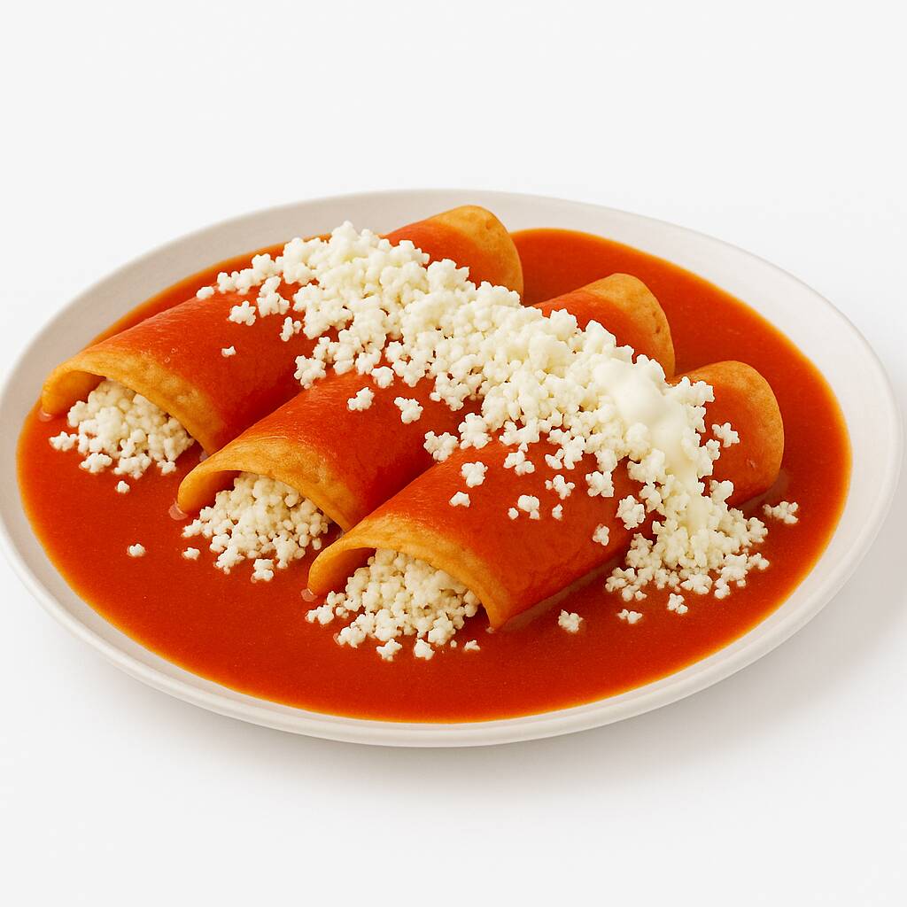 Enchiladas Rojos con Queso