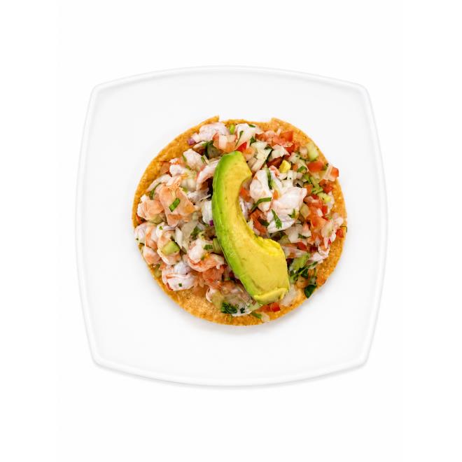 Tostada de Ceviche de Camarón