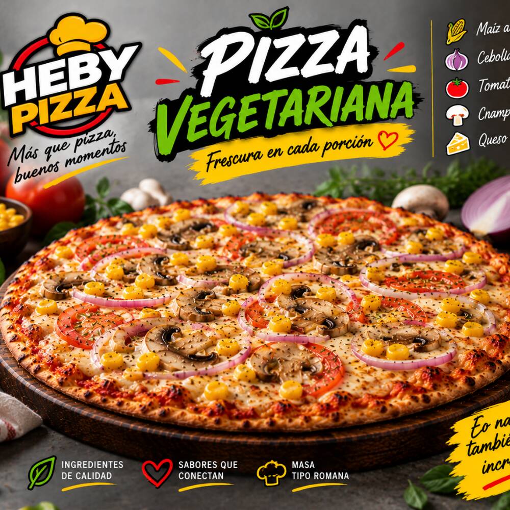 Pizza 8 Porciones Vegetariana