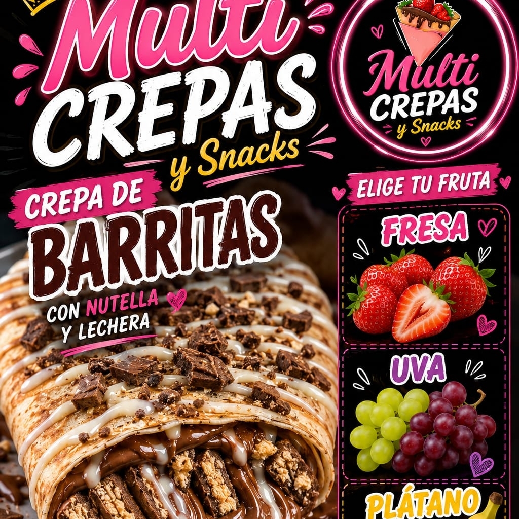Crepa de barritas nutella lechera