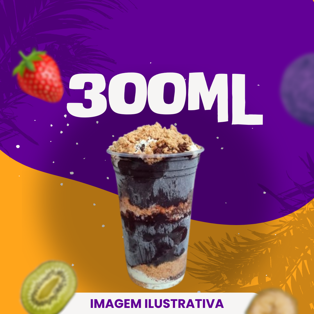 Acompanha Paçoca, Amendoim, Leite em pó. Não é permitido alterar os acompanhamentos, não enviamos separados, todos irão dentro do copo.