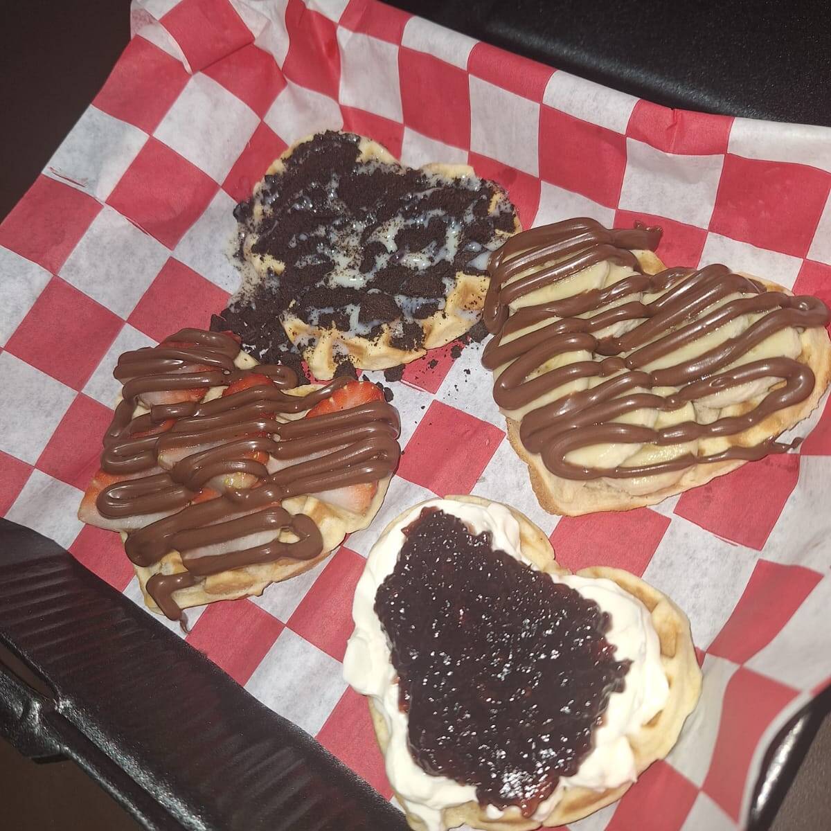 Miniwafle en forma de corazon