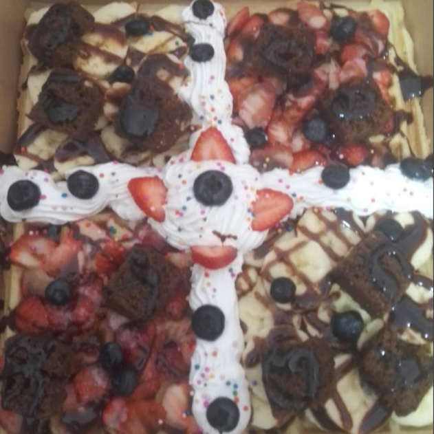 Waffle de Fruta con Mashmello