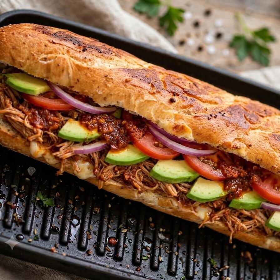 Baguette de Pierna en Salsa de Chile Seco