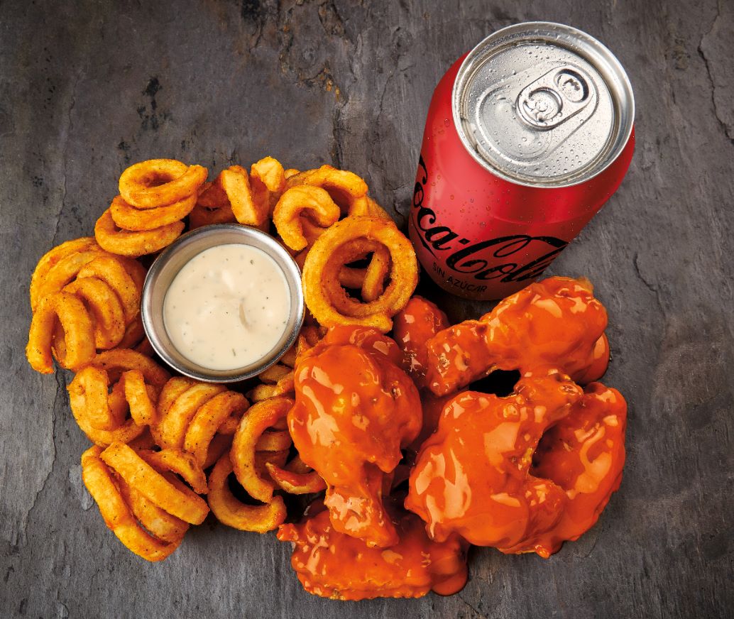 6 Wings +Papas +Refresco