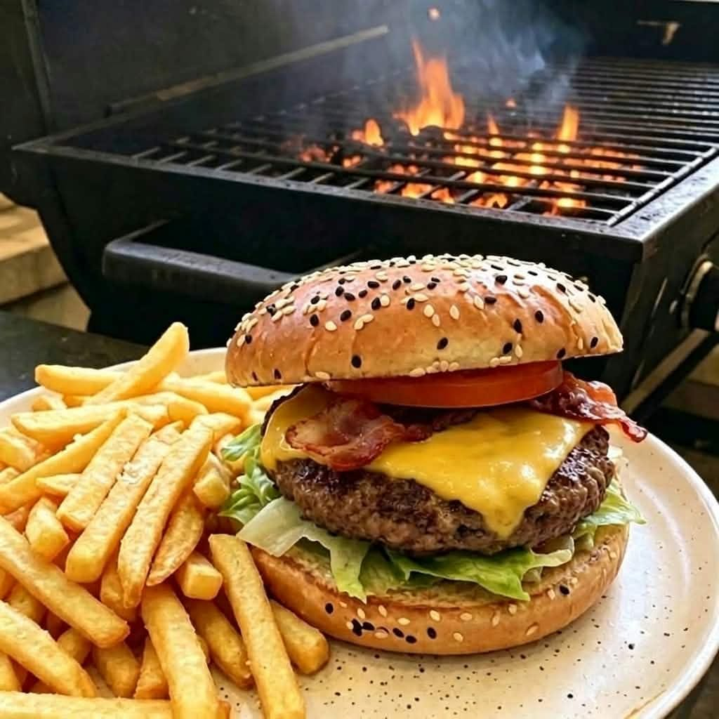 Hamburguesa a la Brasa Sencilla Fogonera