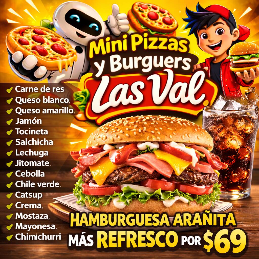HAMBURGUESA ARAÑITA MAS REFRESCO