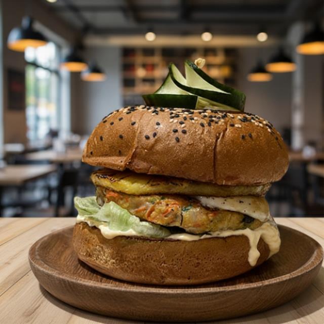 BURGER DE CAMARÓN HAWAIANA