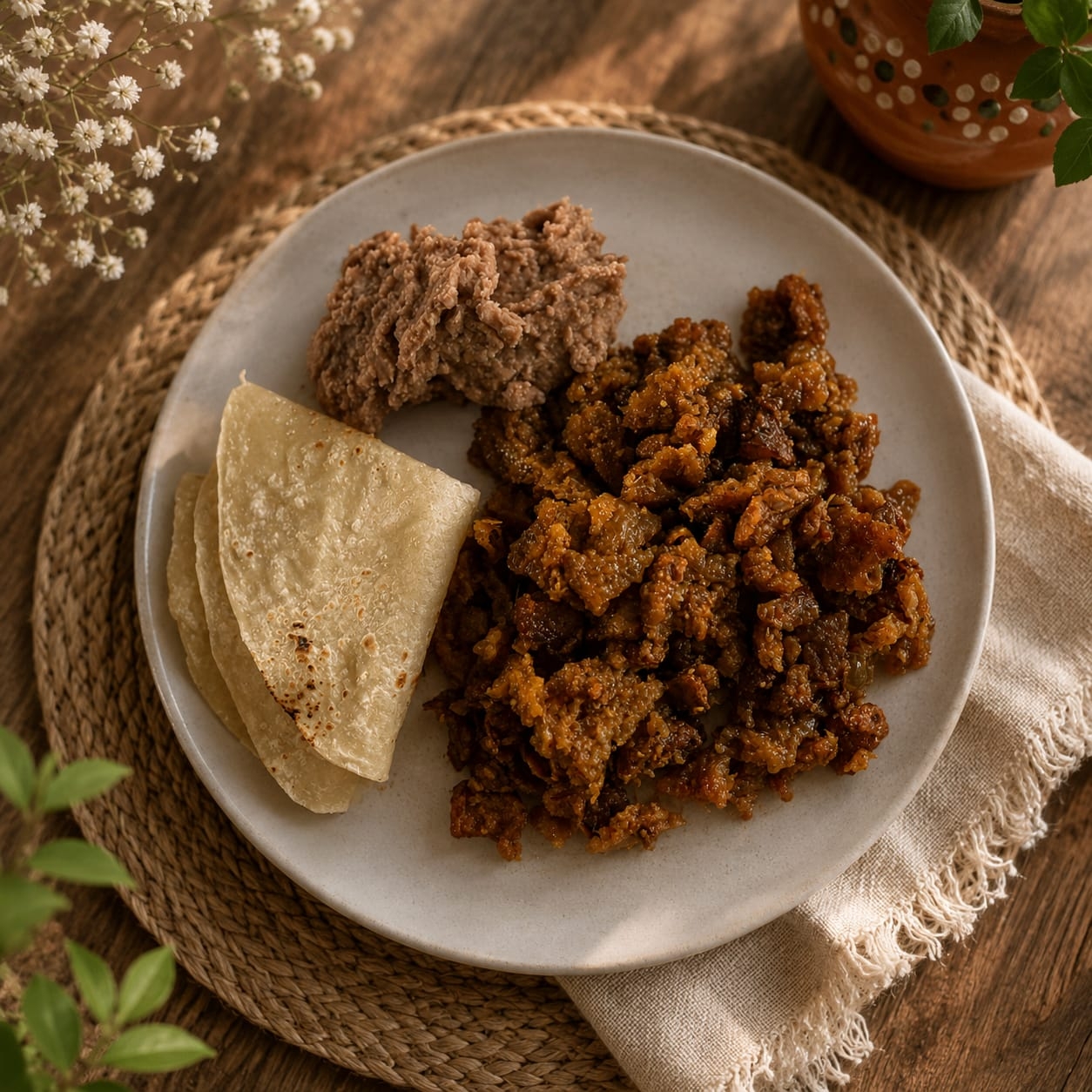 Chicharrón con Frijol
