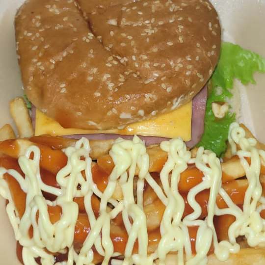 Hamburguesa Grande Jamón y Queso