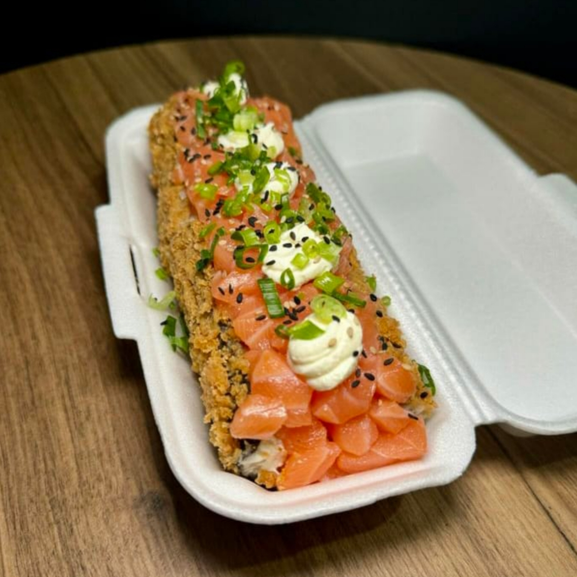 Dog salmão creme ches e cubos d salmão