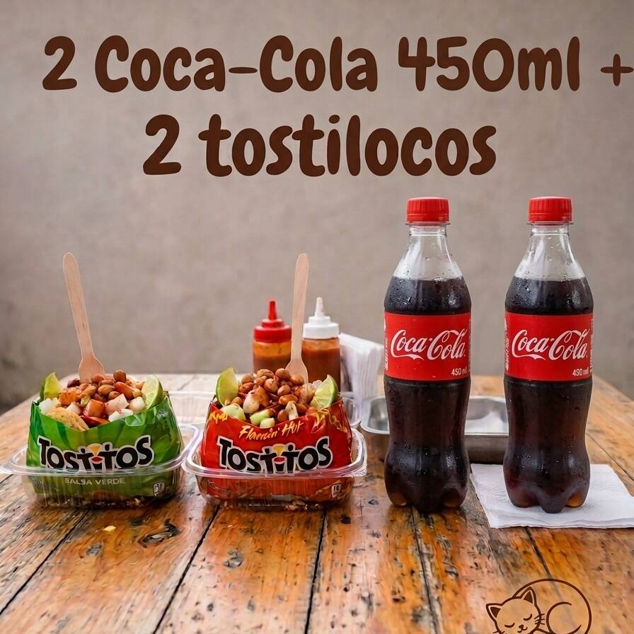 2 Botanas Locas + 2 Coca colas 450ml 🌶️