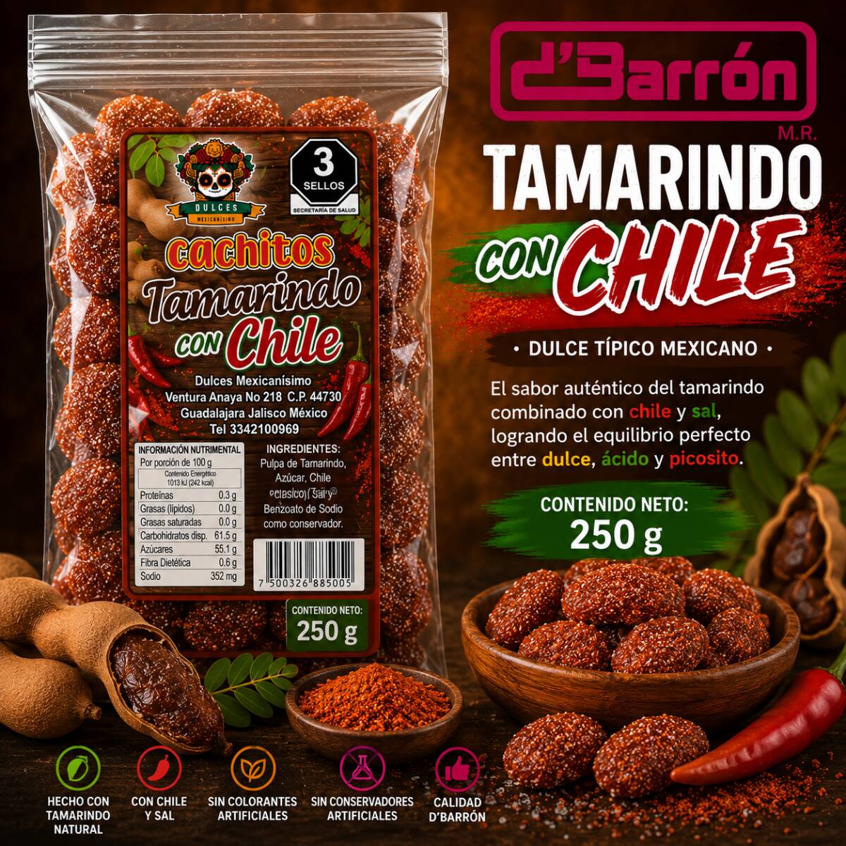 Tamarindo con Chile 1 Kg