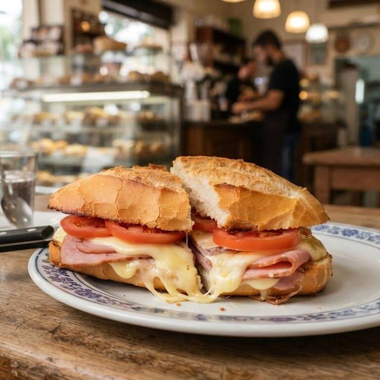 Sabe aquele lanche com gosto de nostalgia? O nosso Bauru traz o verdadeiro sabor do balcão paulistano direto para a sua casa. Preparado com um pão francês super crocante e quentinho, recheio caprichado de presunto de primeira qualidade, rodelas de tomate fresco e o toque de ouro: muito queijo prato derretido na chapa que chega puxando no seu primeiro pedaço. Uma explosão de sabor simples, direto ao ponto e inesquecível.
