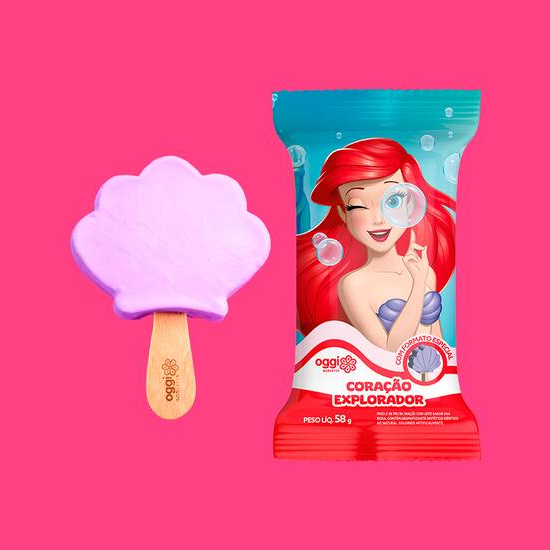 Simbolizando nossa amada Ariel, com formato de Concha, o picolé traz o sabor doce e refrescante da uva. Feito à base de fruta, é fonte de fibras, e desperta o espírito curioso e aventureiro das princesas Disney! Alérgicos: contém derivados de leite. Pode conter cevada, trigo, centeio, aveia, ovos, amendoim, soja, amêndoa, avelãs, castanha-de-caju, castanha-do-pará, macadâmias, nozes e pistaches.