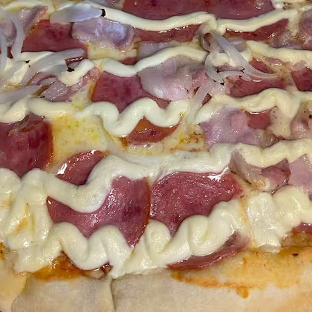 Mussarela, Presunto, Calabresa Bacon e Creme Chesse