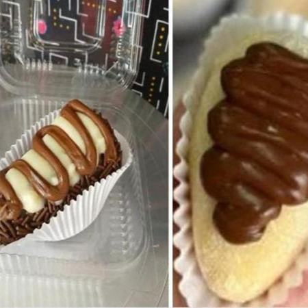 Coxinha de ninho com morango e Nutella e uma coxinha de brigadeiro tradicional com morango e ninho com Nutella