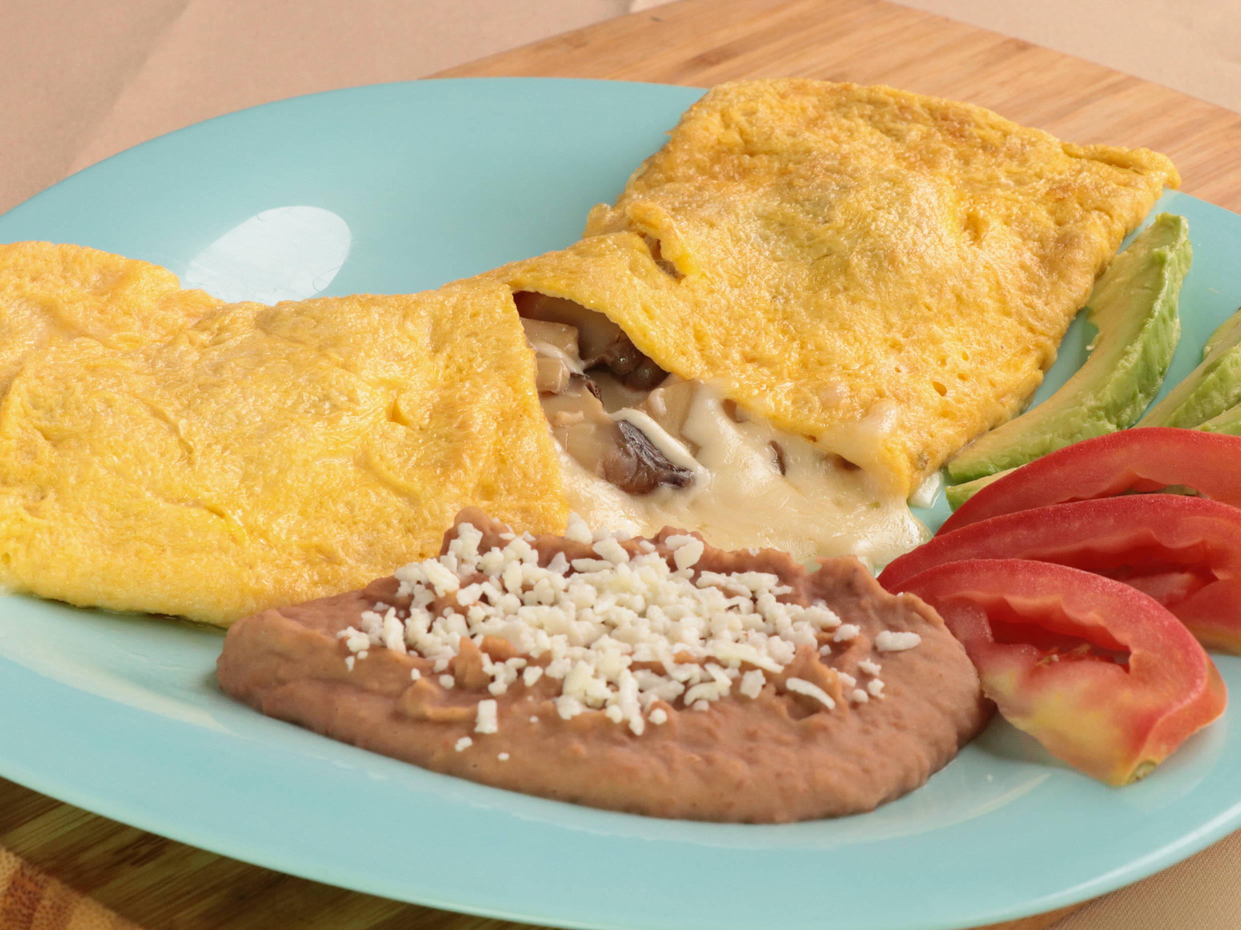 Omelette con Champiñones y Queso