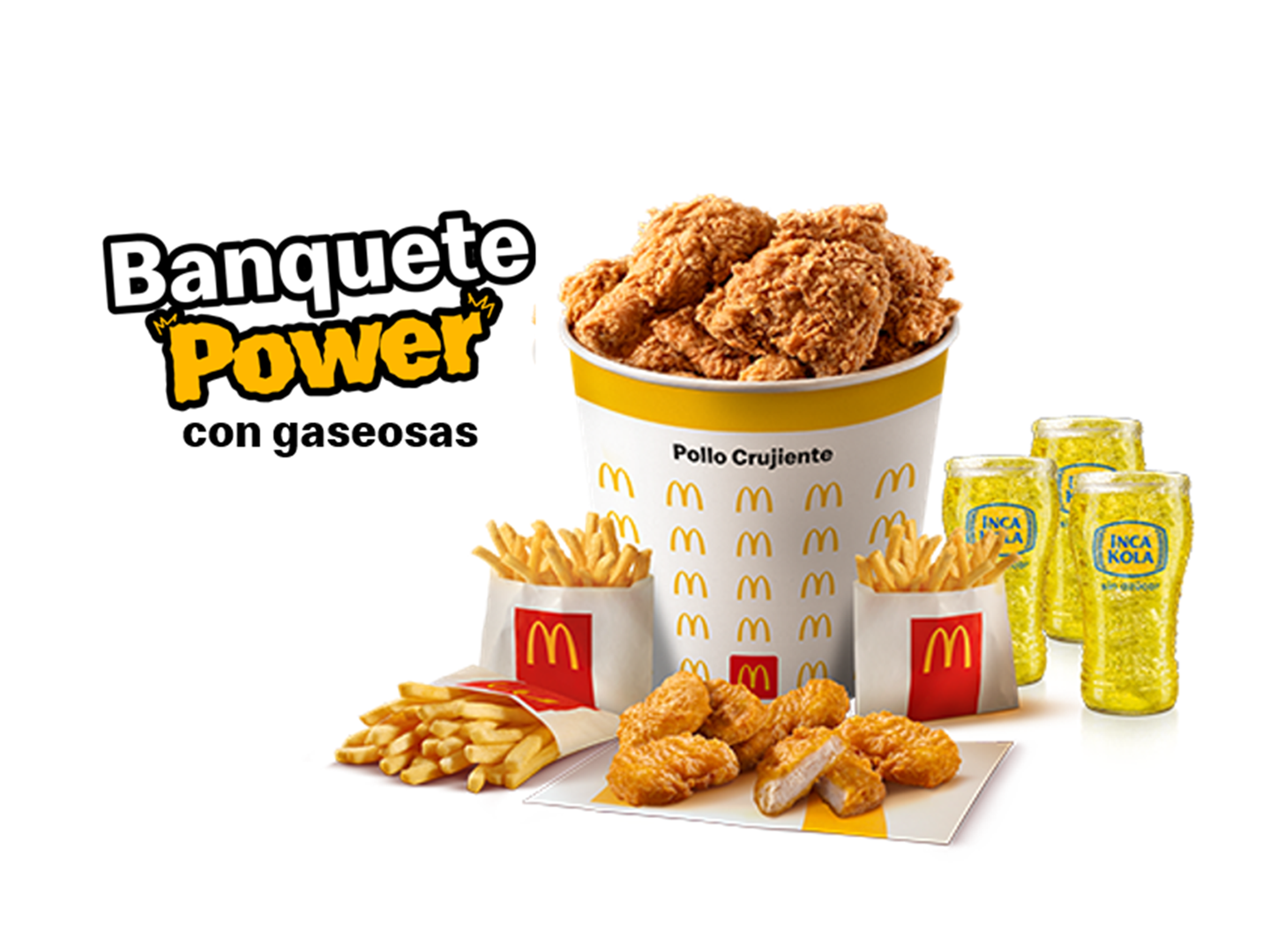 Banquete Power x6 pzas con gaseosas