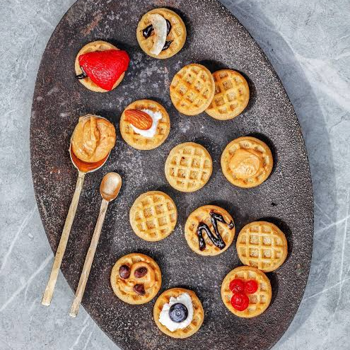 Waffles Mini con Plátano