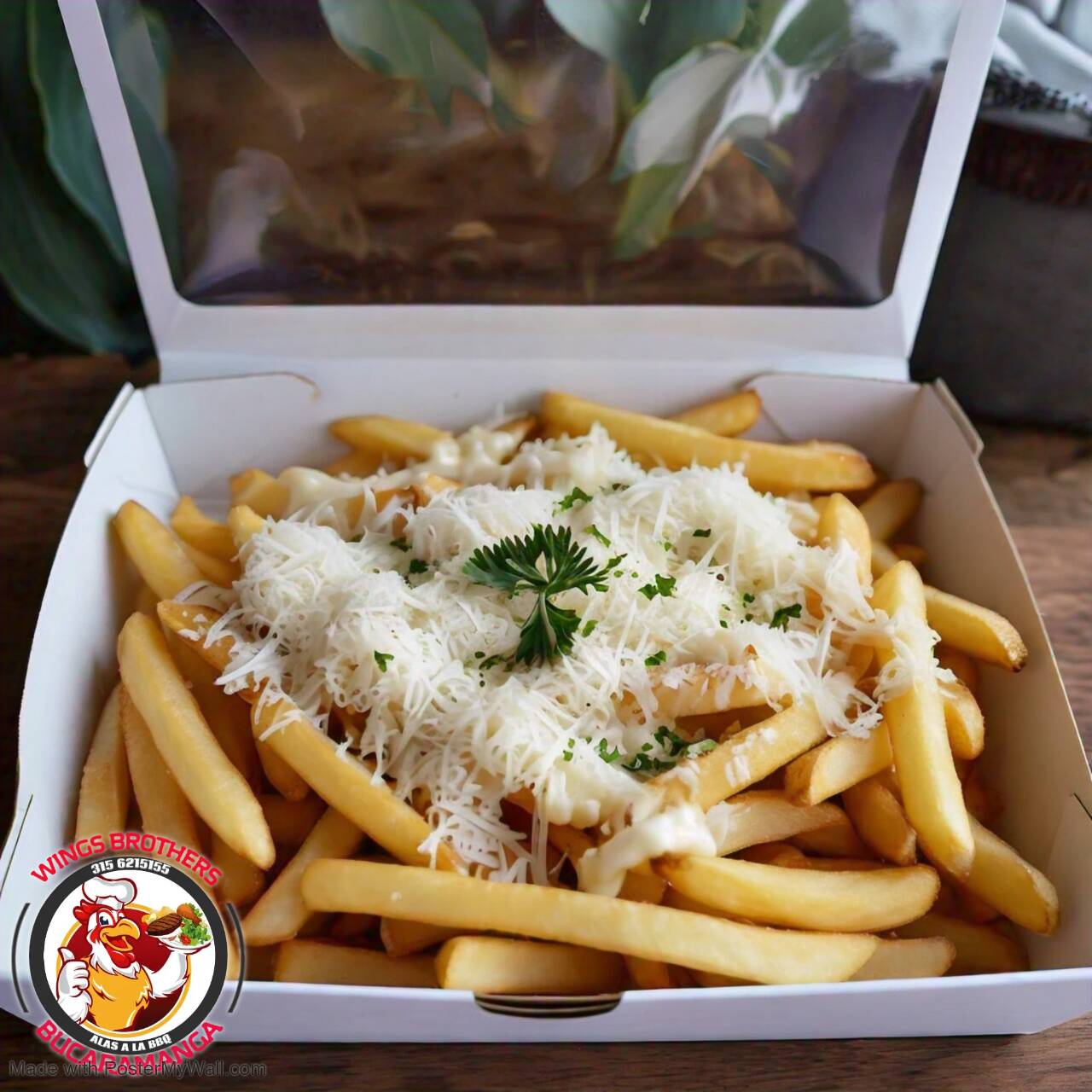 Porcion de Papas Familiar Topping de Queso Blanco