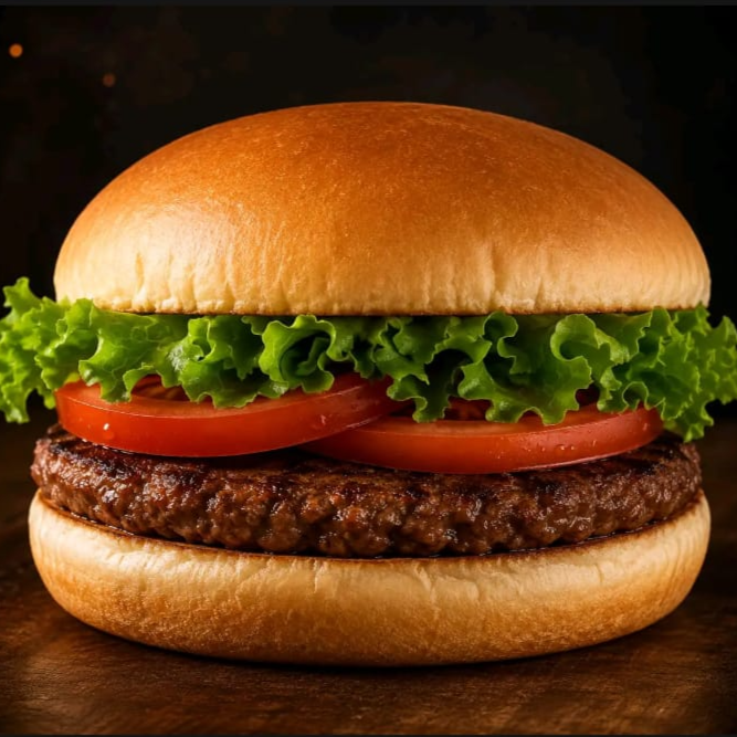 hamburguer de carne e salada