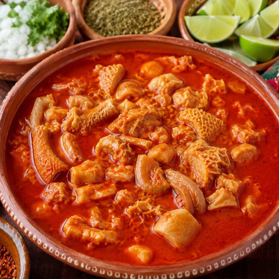 Litro de menudo con cebolla extra.