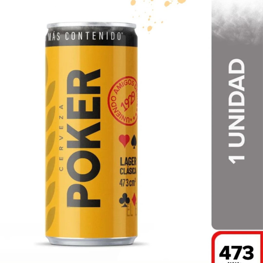 Cerveza Póker Lata 473 ml