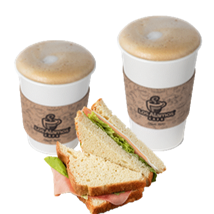 Sándwich Queso Philadelphia + Cappuccino