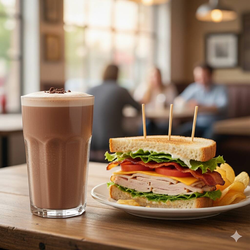 Combo Sándwich Americano y Chocomilk con Plátano
