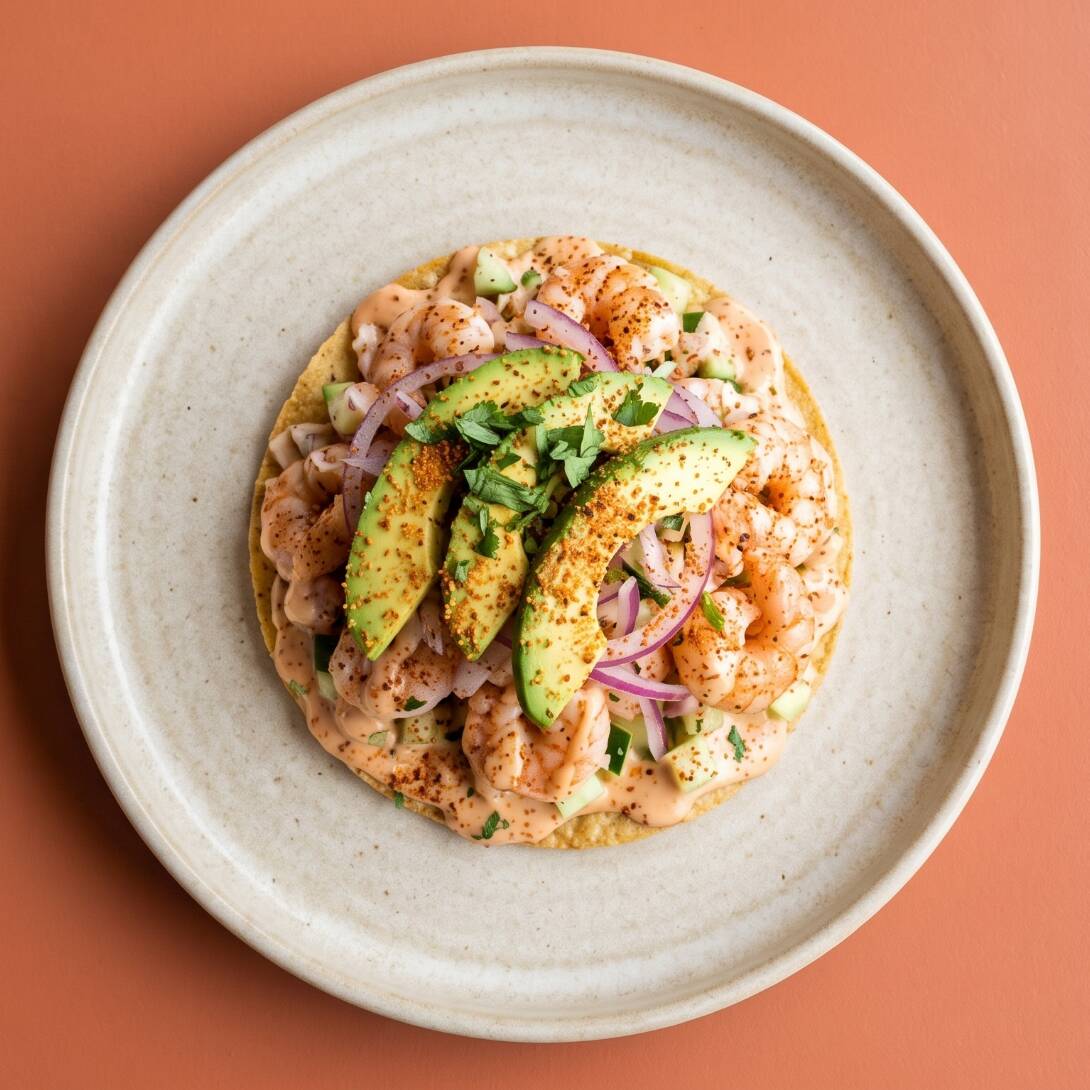 Tostada Camarón Cocido