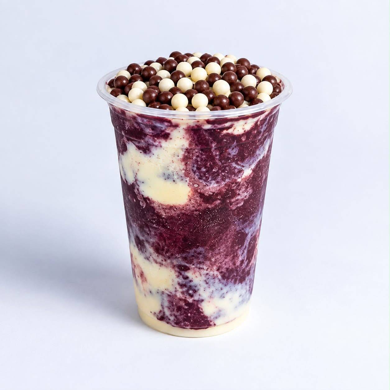 Açaí, leite em pó, leite condensado e choco power