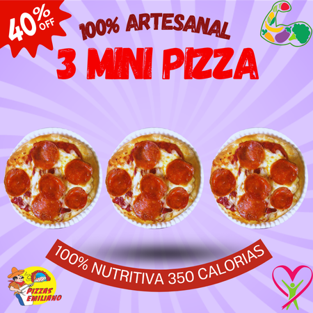 Oferta Exclusiva 3 Mini Pizza Artesanal Horneada
