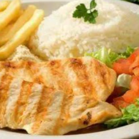 Arroz,fritas e salada