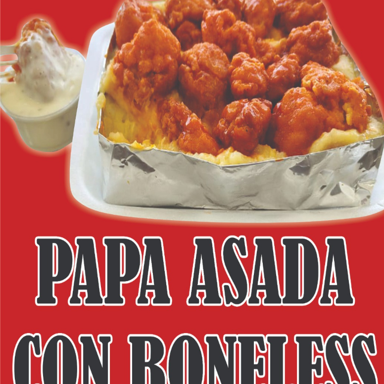 Papa Asada con Boneless Arriba