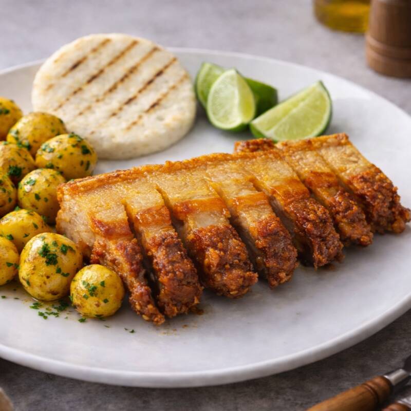 Chicharrón y Papas Criollas