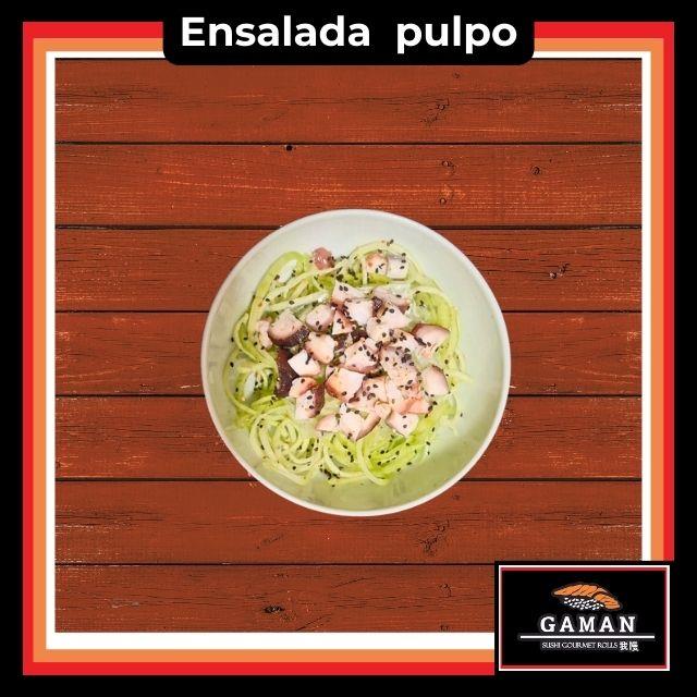 Ensalada pepino con pulpo