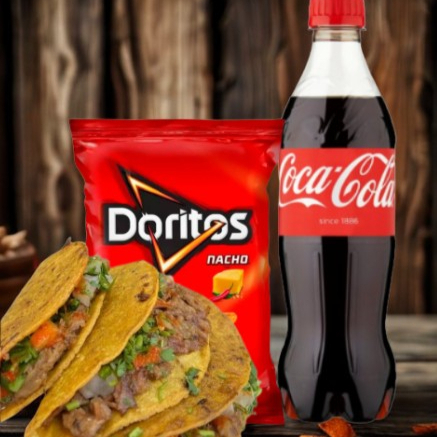 Combo #2 (3 Tacos+Papitas+Bebida) ⭐