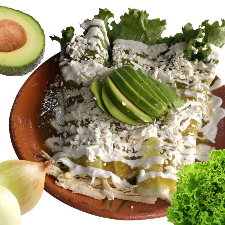 Enchiladas Verdes Envueltas En Lechuga