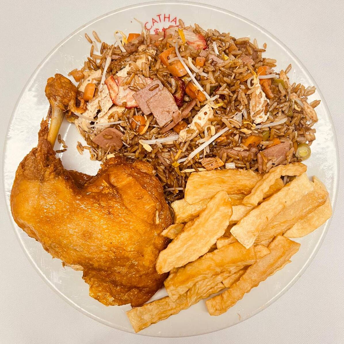 Arroz Chino + Papas + Pollo