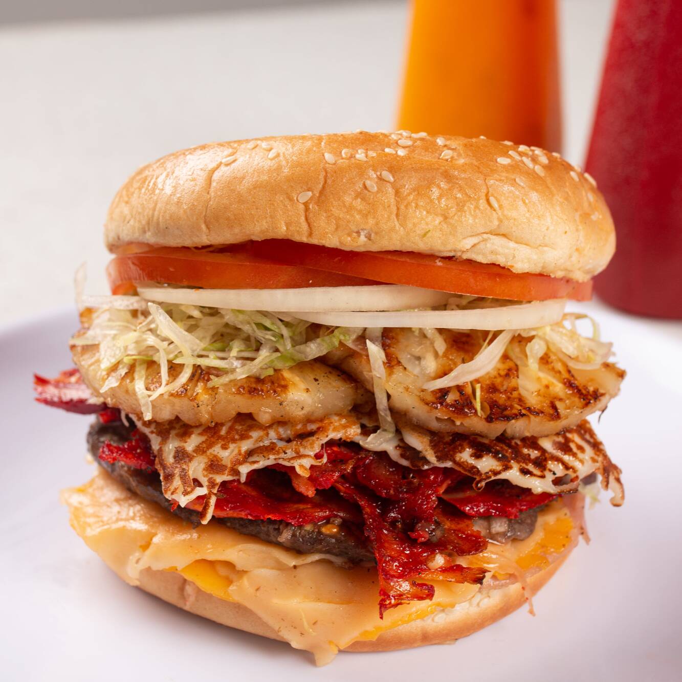 Hamburguesa Hawaiina con Trompo