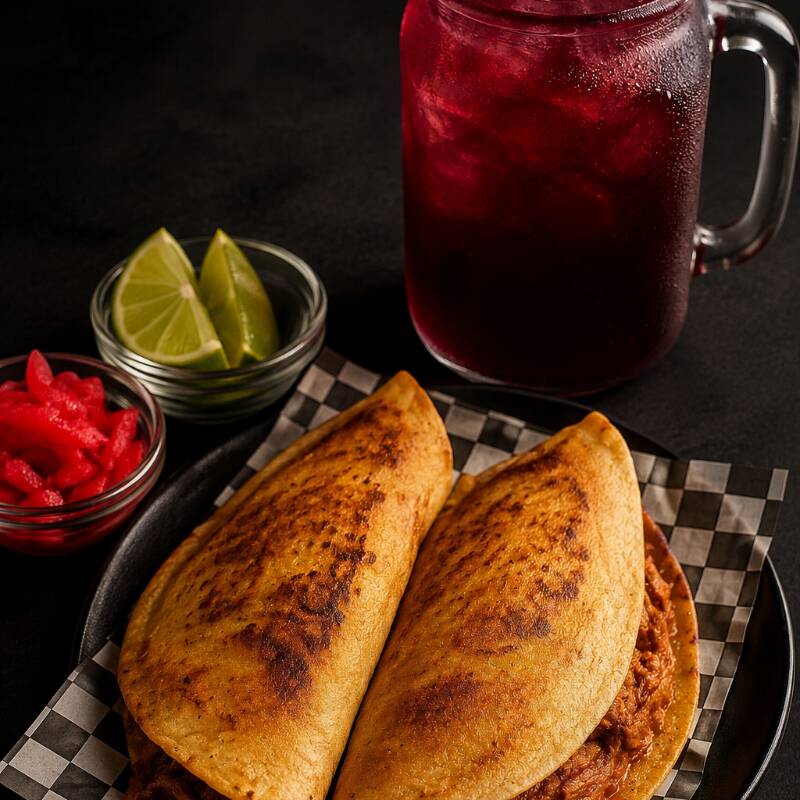 2 Tacos Especiales + Agua del Dia 1/2 LT