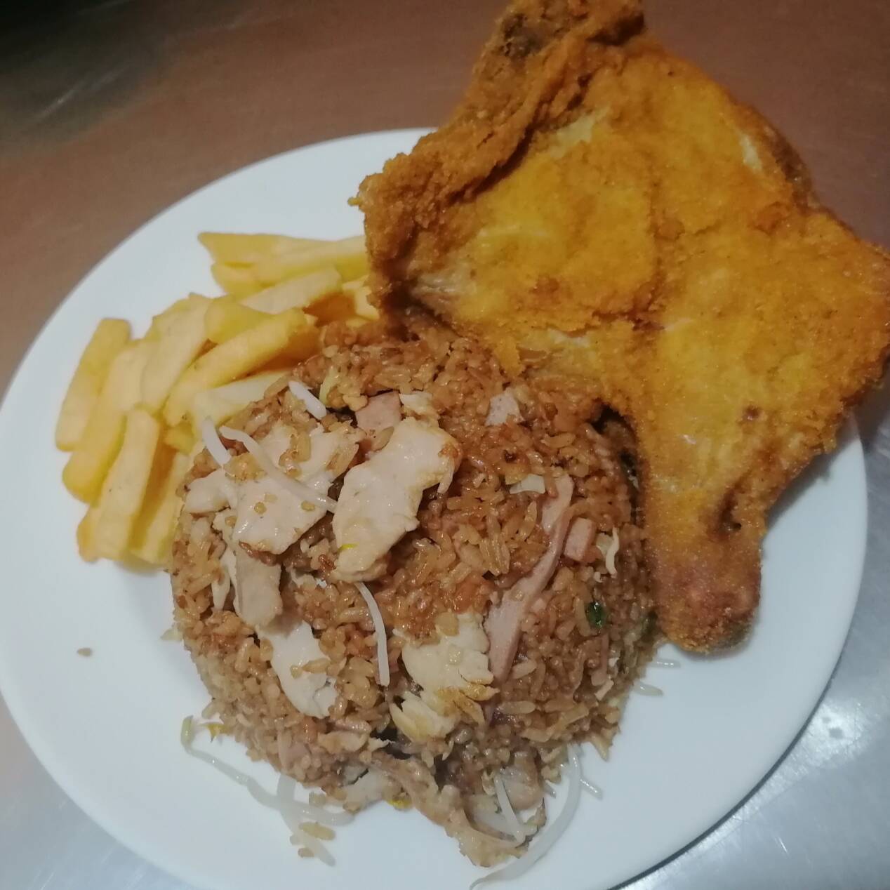 Arroz Personal + Presa De Pollo + Papas