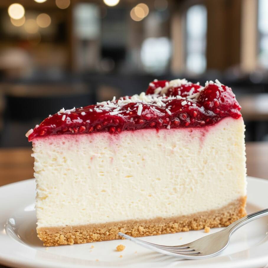 Cheesecake de frambuesa (rebanada)