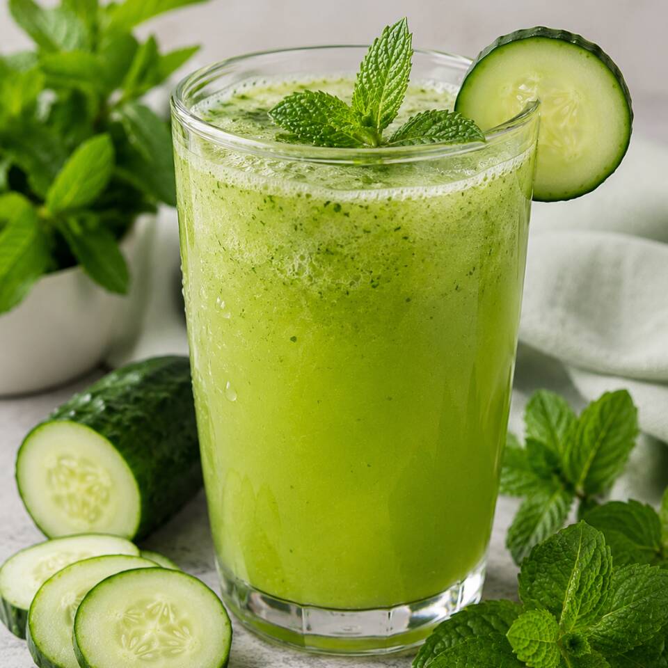 Jugo de Pepino y Hierba Buena