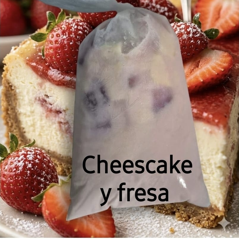 Paleta de cheescake y fresa