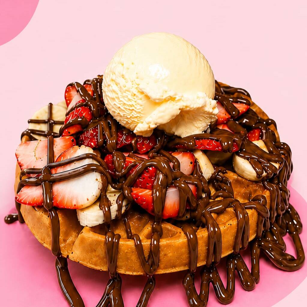 WAFFLE CON HELADO