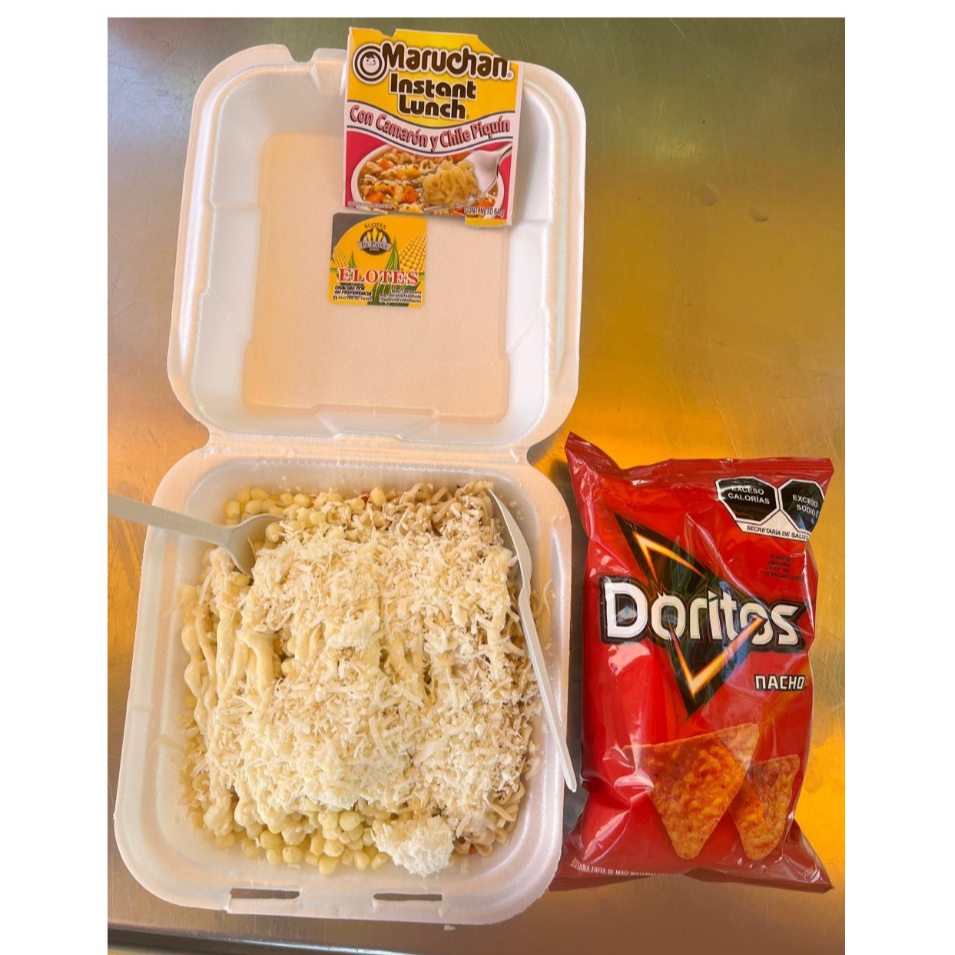 Maruchan Chile Piquin con Elote y Doritos Nachos